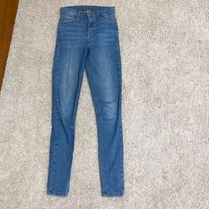 Top shop blue skinny jeans high waisted